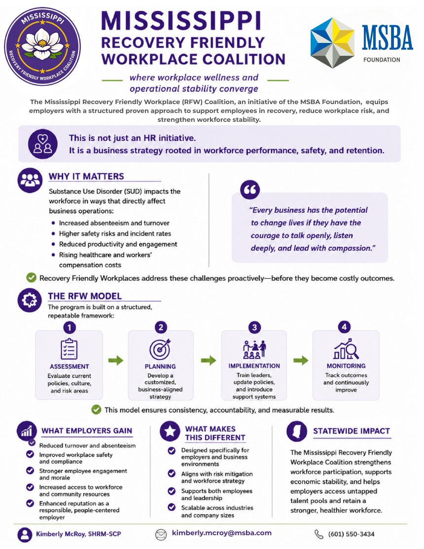 Recovery Friendly Workplace Coalition handout preview